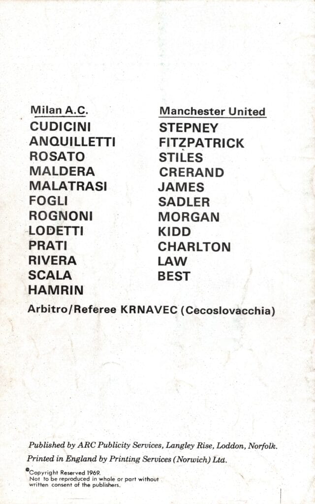 23rd April 1969 AC Milan v Manchester United UEFA Cup Semi-Final 1st Leg - CCTV at Old Trafford 1968-1969 - Image 3