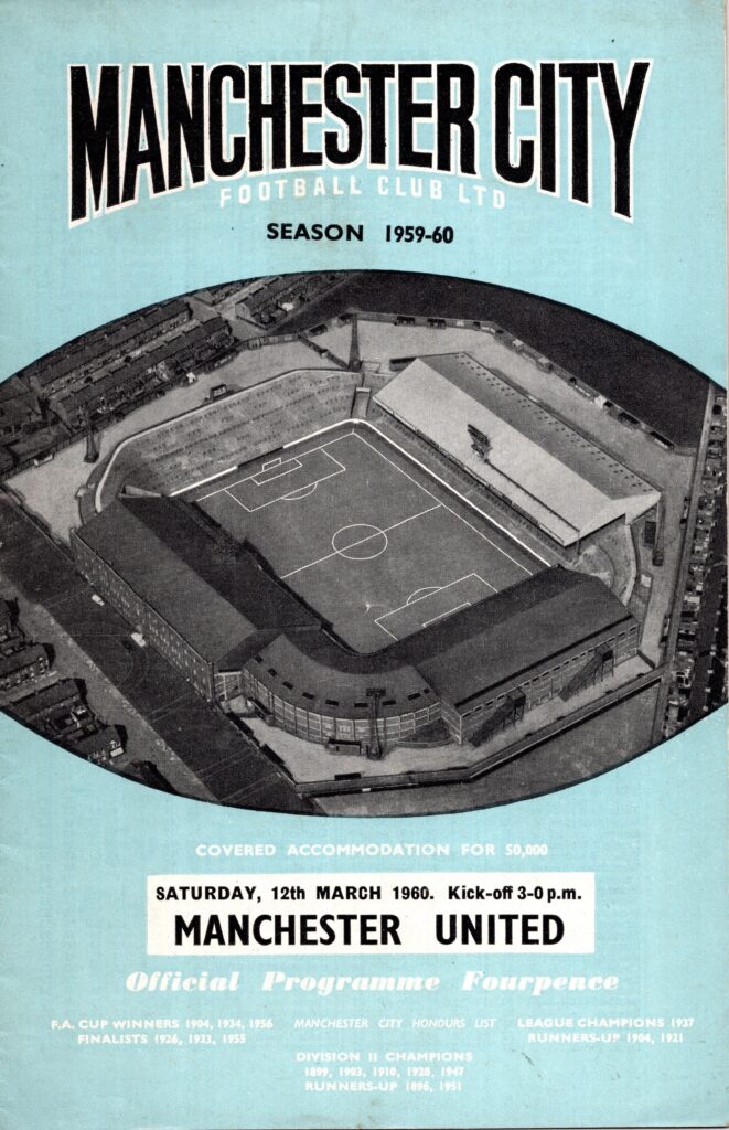 12th March 1960 Manchester City v Manchester United Friendly Mid Season 1959-1960