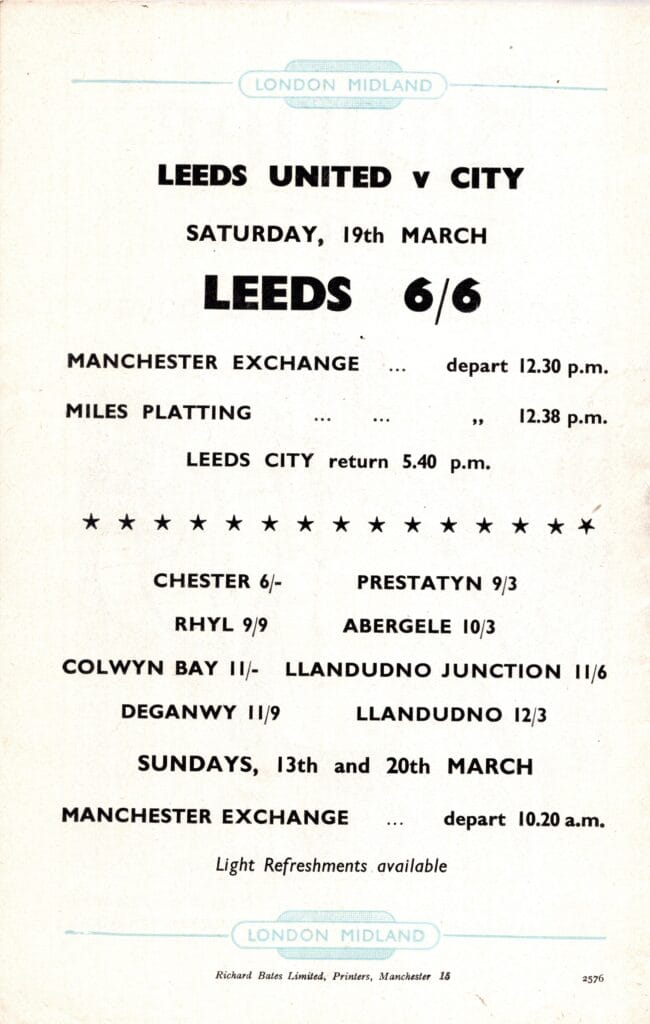 12th March 1960 Manchester City v Manchester United Friendly Mid Season 1959-1960 - Image 3
