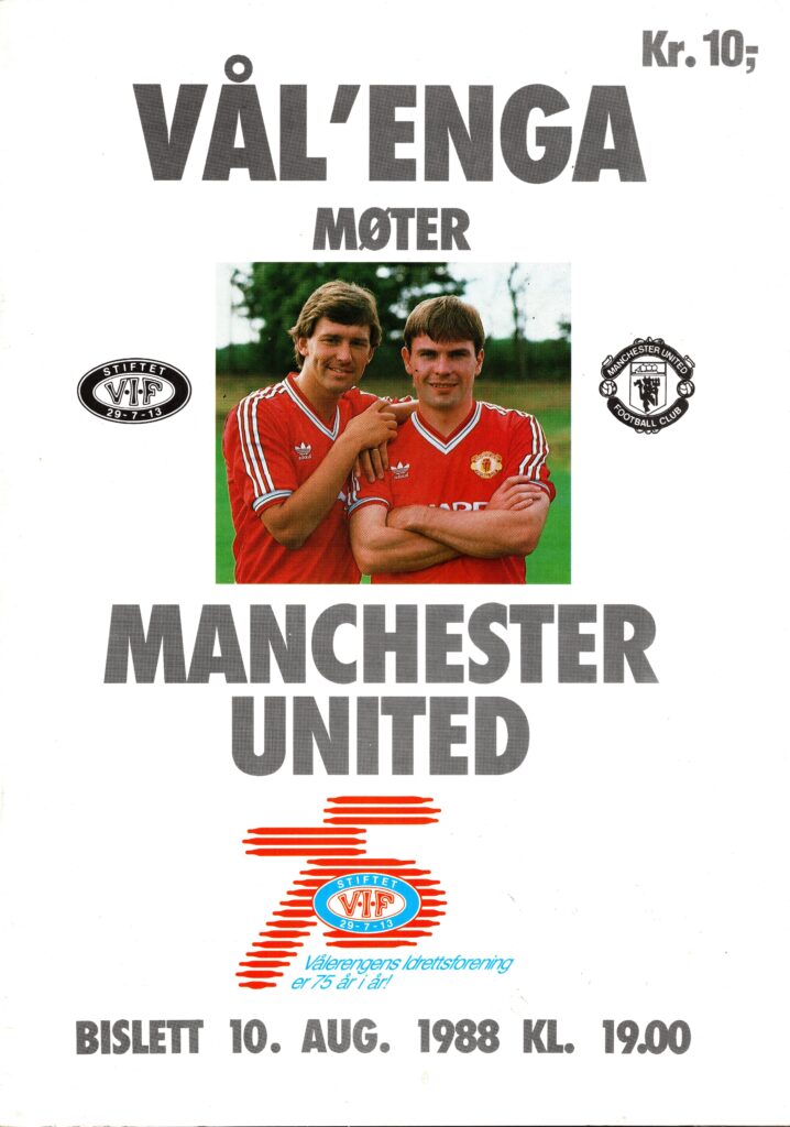 10th August 1988 Valerenga v Manchester United Friendly Pre Season 1988-1989
