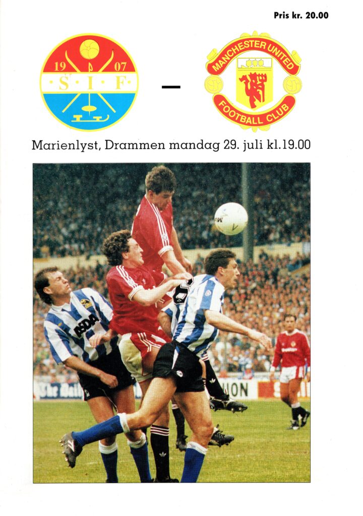 29th July 1991 Stromsgodset v Manchester United Friendly Pre Season 1991-1992