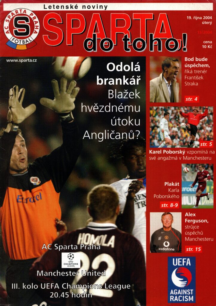 19th October 2004 Sparta Prague v Manchester United Champions League Group D - Matchday 03 2004-2005