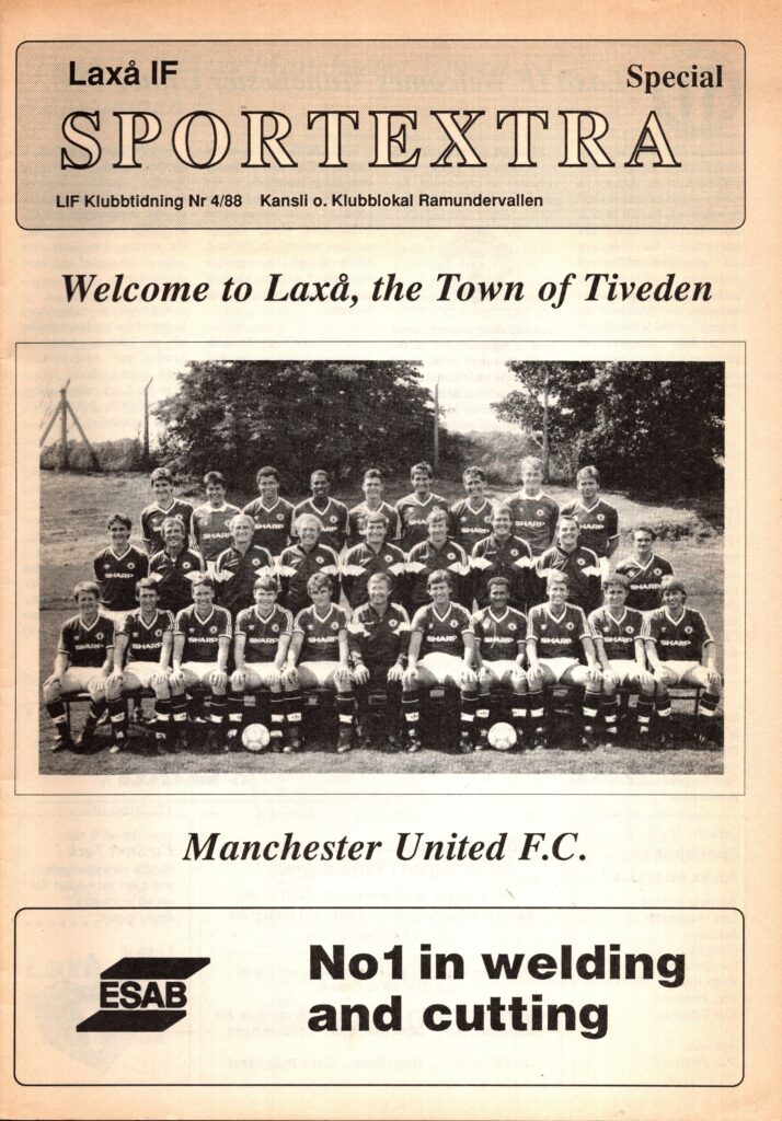 6th August 1988 Laxa IF v Manchester United Friendly Pre Season 1988-1989
