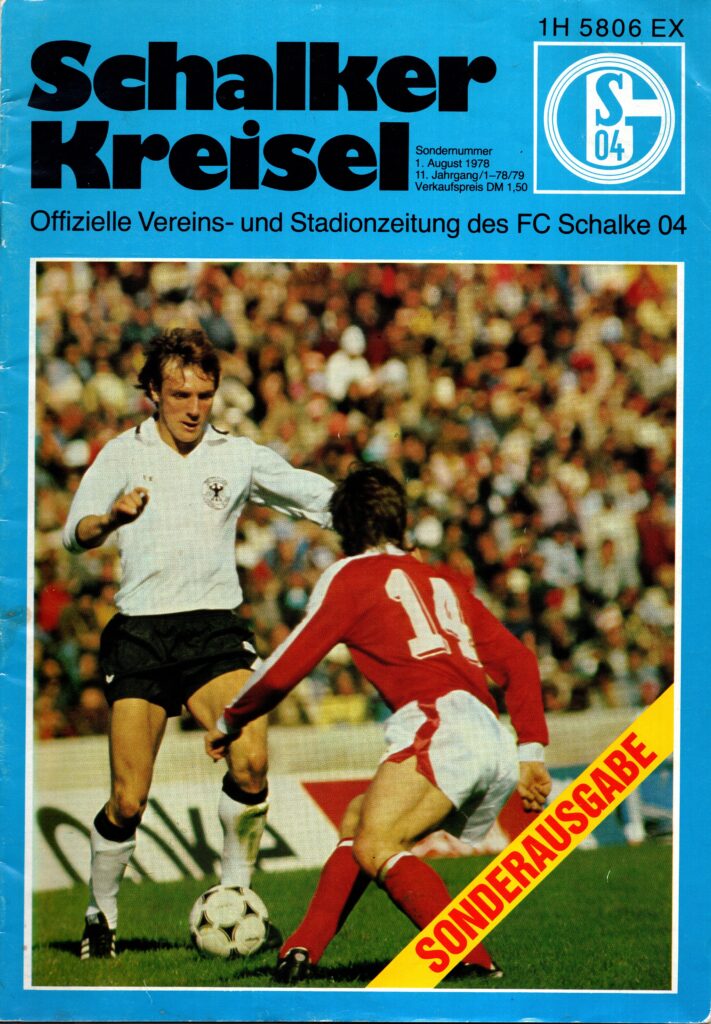 1st August 1978 Schalke v Manchester United Friendly Pre Season 1978-1979