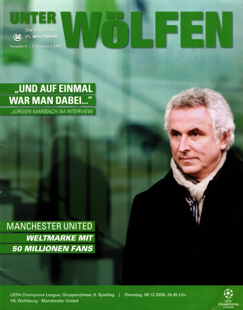 8th December 2009 VfL Wolfsburg v Manchester United Champions League Group E - Matchday 06 2009-2010