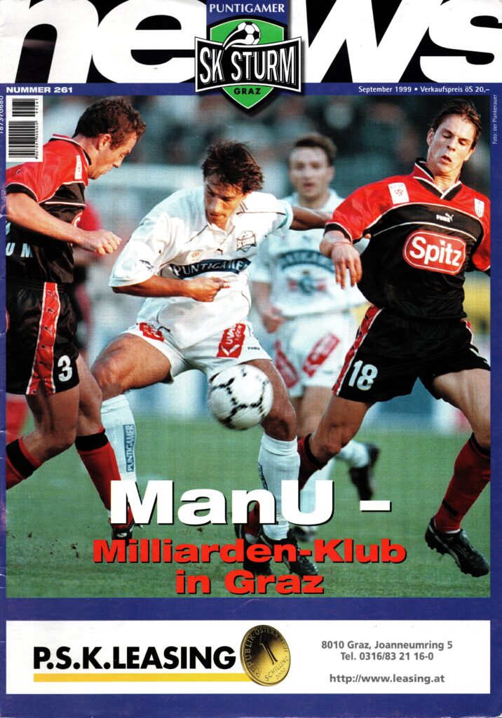 22nd September 1999 Sturm Graz v Manchester United Champions League Group D - Matchday 02 1999-2000