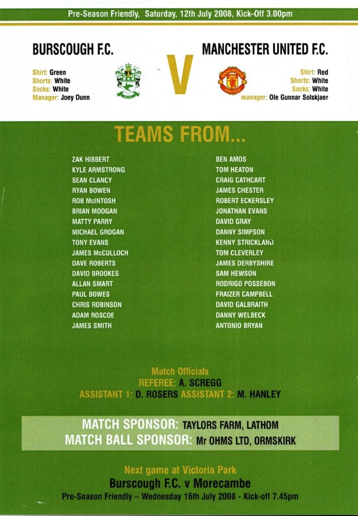 12th July 2008 Burscough v Manchester United Res. Friendly Pre Season 2008-2009 - Image 2