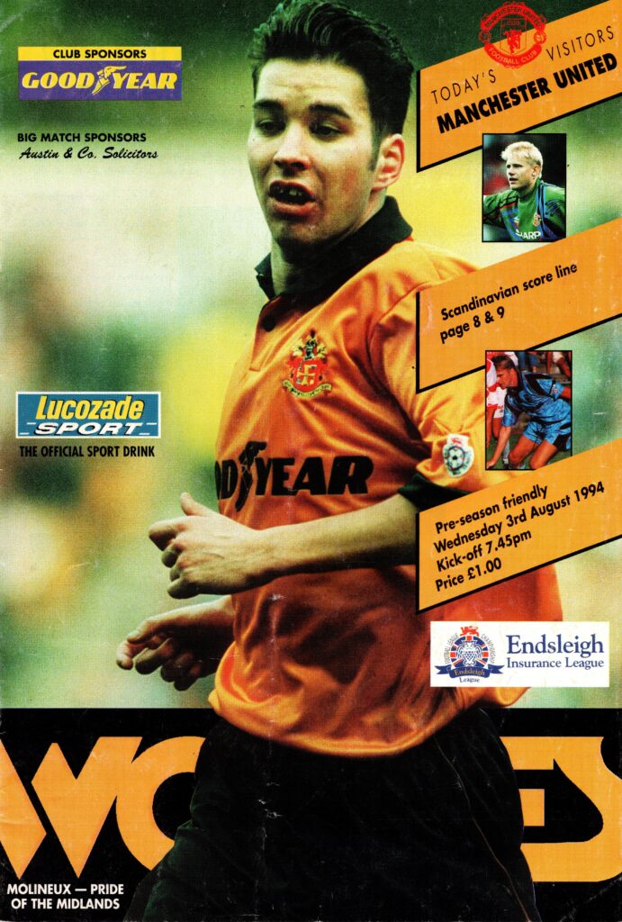3rd August 1994 Wolverhampton Wanderers v Manchester United Friendly Pre Season 1994-1995