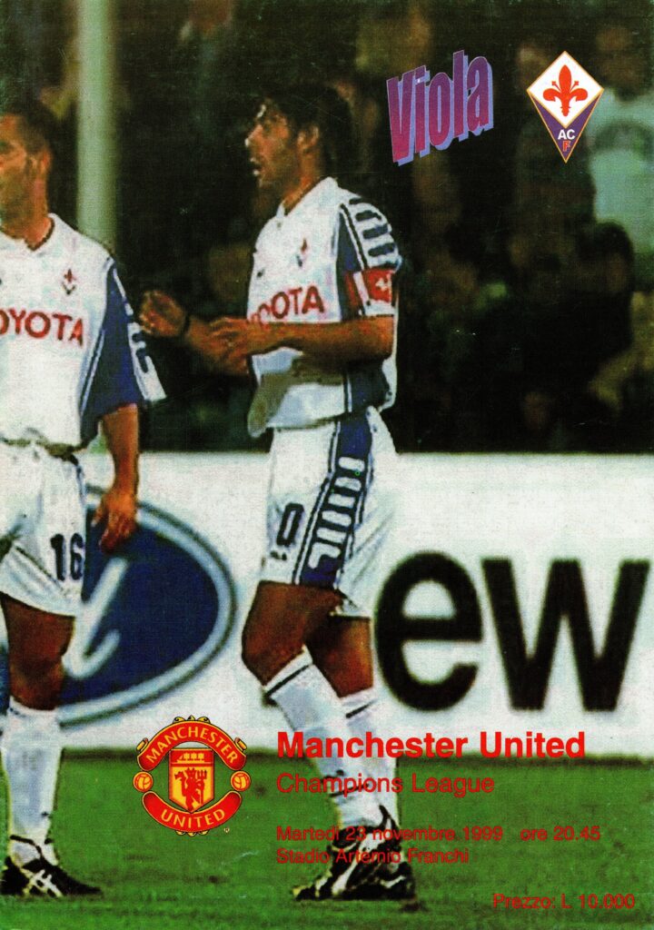 23rd November 1999 Fiorentina v Manchester United Champions League Group B - Matchday 01 1999-2000