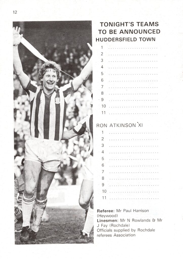 1st April 1985 Huddersfield Town v Manchester United Testimonial Pre Season 1984-1985 - Image 2