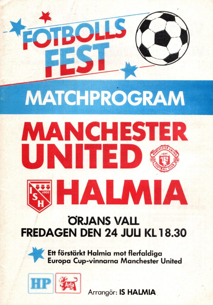 24th July 1987 Halmia v Manchester United Friendly Pre Season 1987-1988