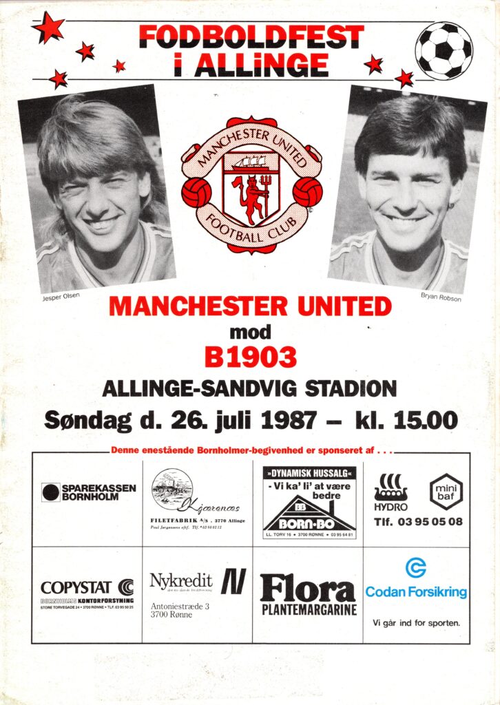 26th July 1987 B-1903 v Manchester United Friendly Pre Season 1987-1988