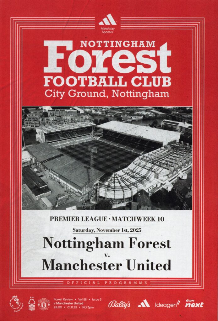 1st November 2025 Nottingham Forest v Manchester United Premier League Matchday 10 2025-2026
