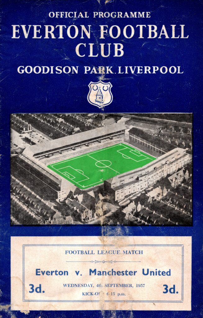 4th September 1957 Everton v Manchester United Division One Matchday 04 1957-1958