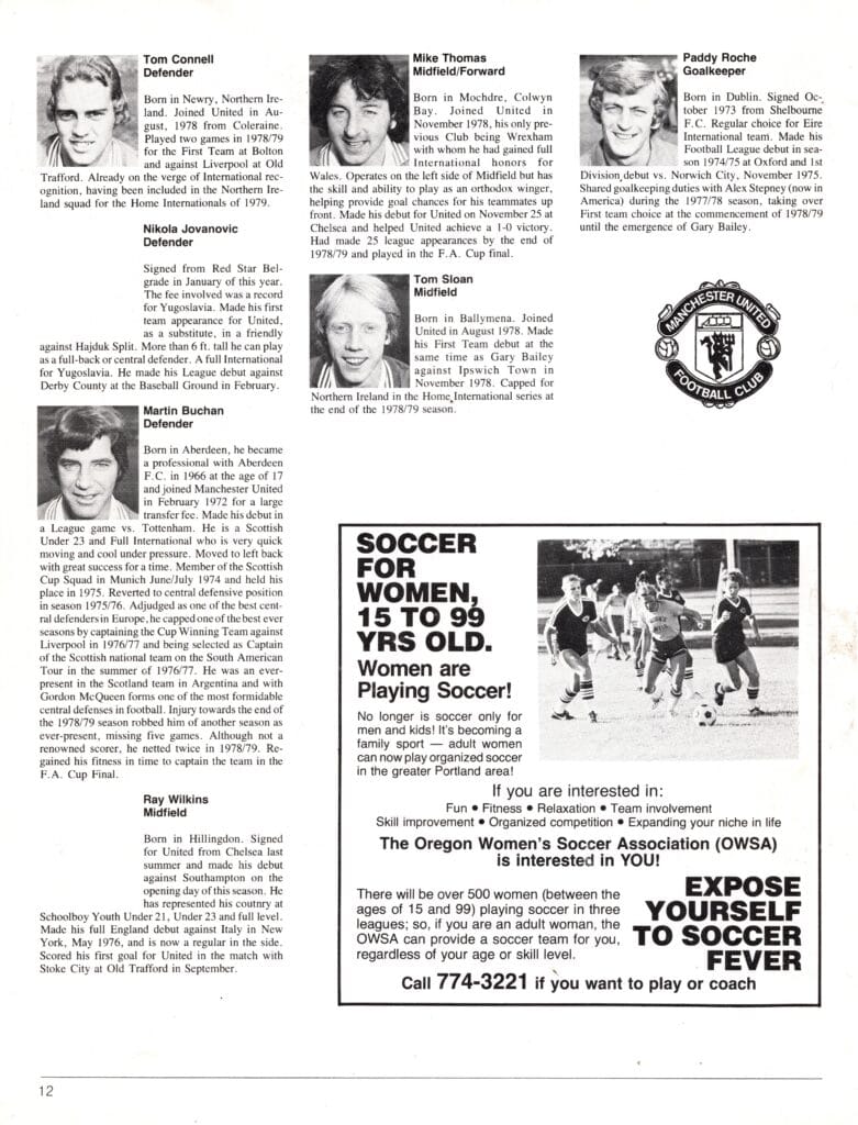 6th May 1980 Portland Timbers v Manchester United Friendly  1979-1980 - Image 2