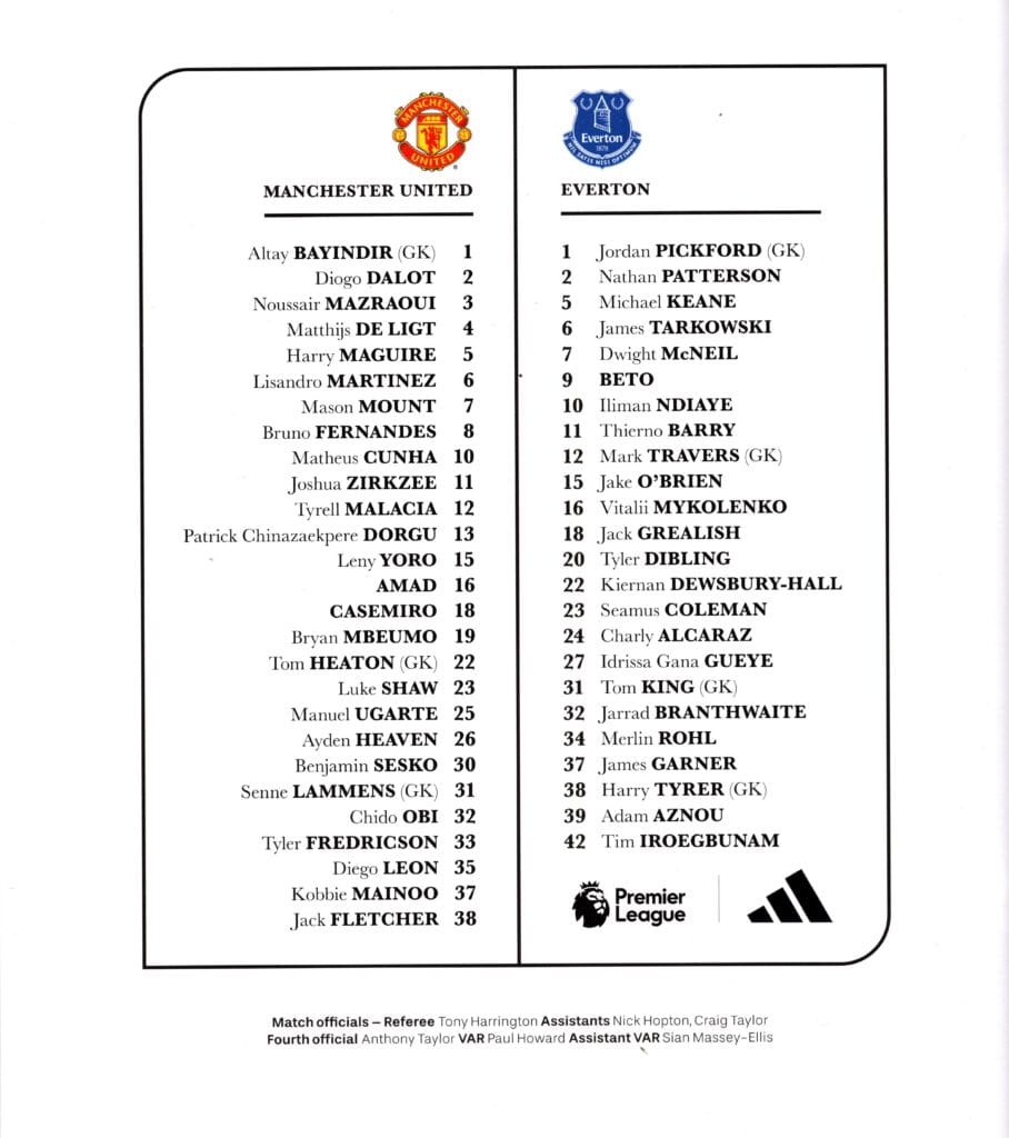 24th November 2025 Manchester United v Everton Premier League Matchday 12 2025-2026 - Image 2