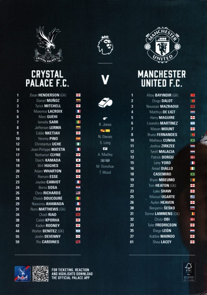 30th November 2025 Crystal Palace v Manchester United Premier League Matchday 13 2025-2026 - Image 2
