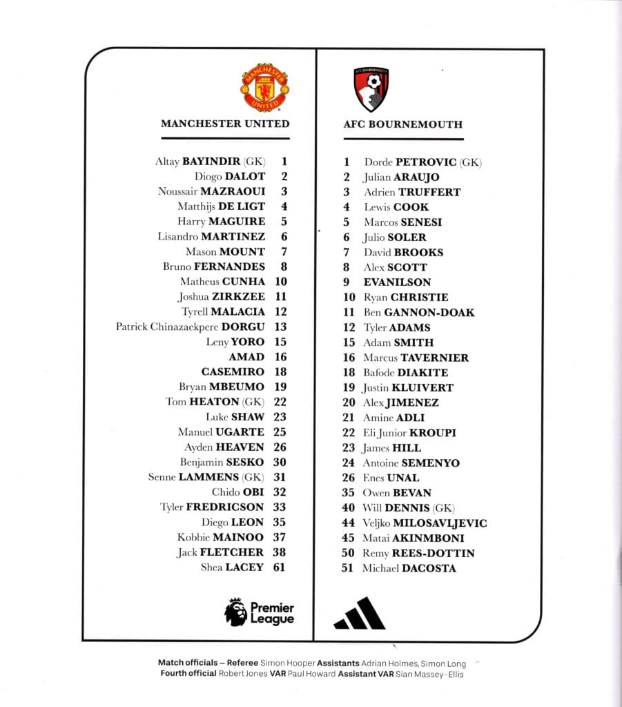 13th December 2025 Manchester United v Bournemouth Premier League Matchday 16 2025-2026 - Image 2