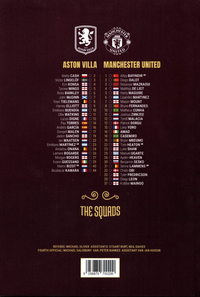 21st December 2025 Aston Villa v Manchester United Premier League Matchday 17 2025-2026 - Image 2