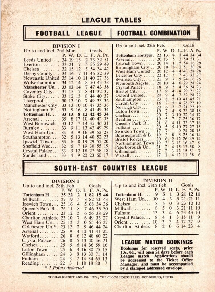 6th March 1970 Tottenham Hotspur v Manchester United Division One  1969-1970 - Image 2