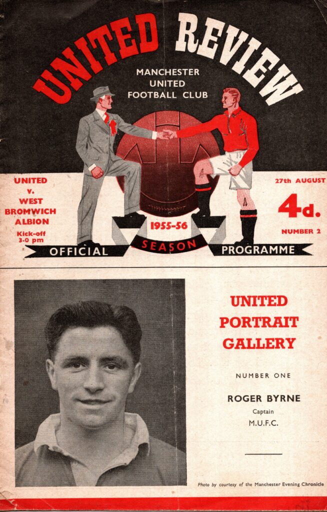 27th August 1955 Manchester United v West Bromwich Albion Division One Matchday 03 1955-1956