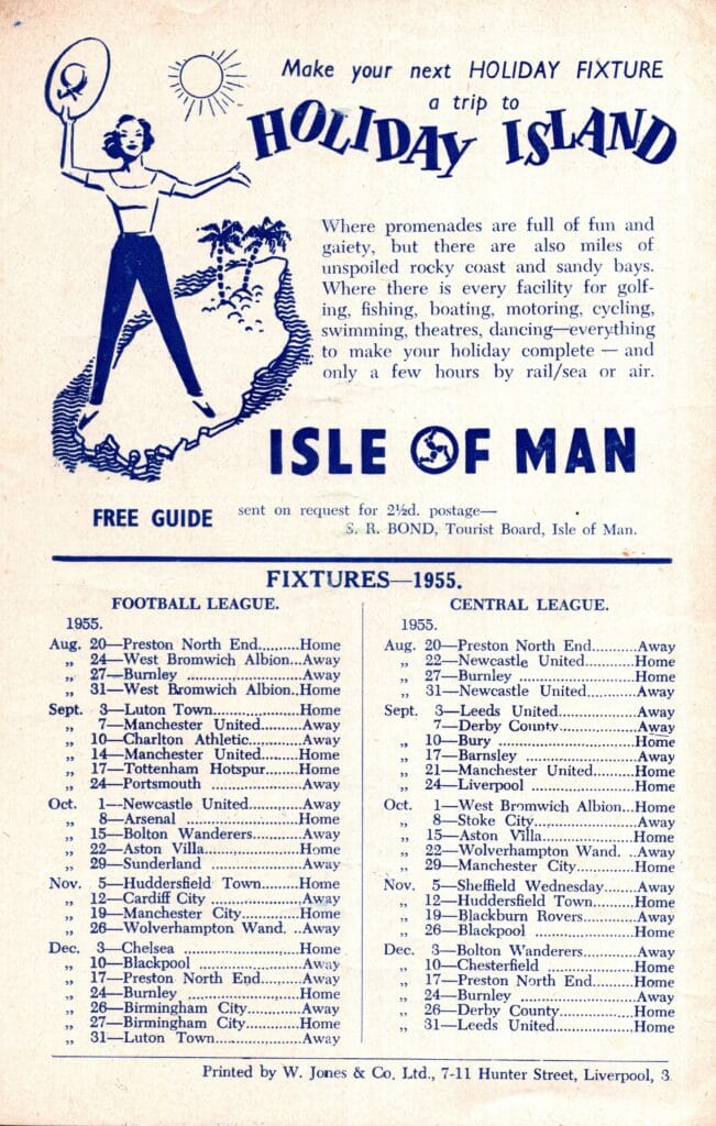 14th September 1955 Everton v Manchester United Division One Matchday 08 1955-1956 - Image 2