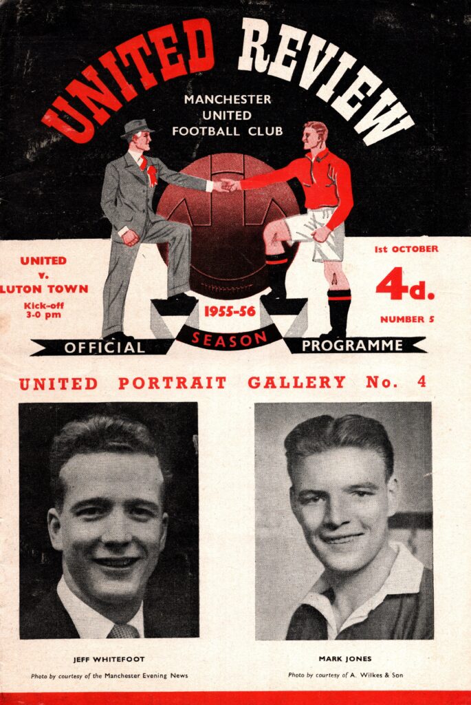 1st October 1955 Manchester United v Luton Town Division One Matchday 11 1955-1956
