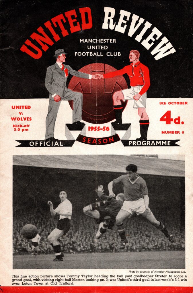 8th October 1955 Manchester United v Wolverhampton Wanderers Division One Matchday 12 1955-1956