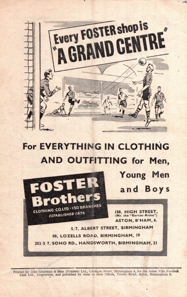 15th October 1955 Aston Villa v Manchester United Division One Matchday 13 1955-1956 - Image 2