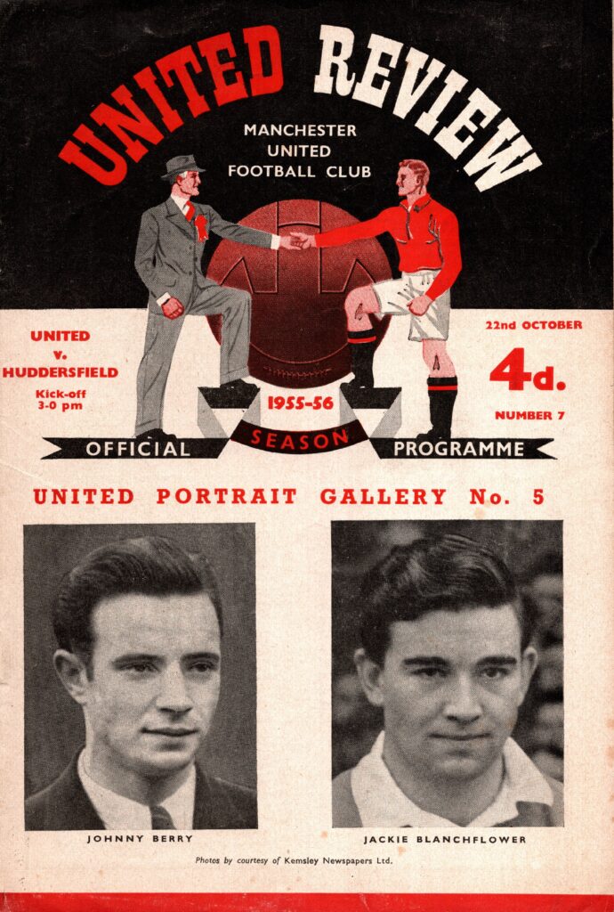 22nd October 1955 Manchester United v Huddersfield Town Division One Matchday 14 1955-1956