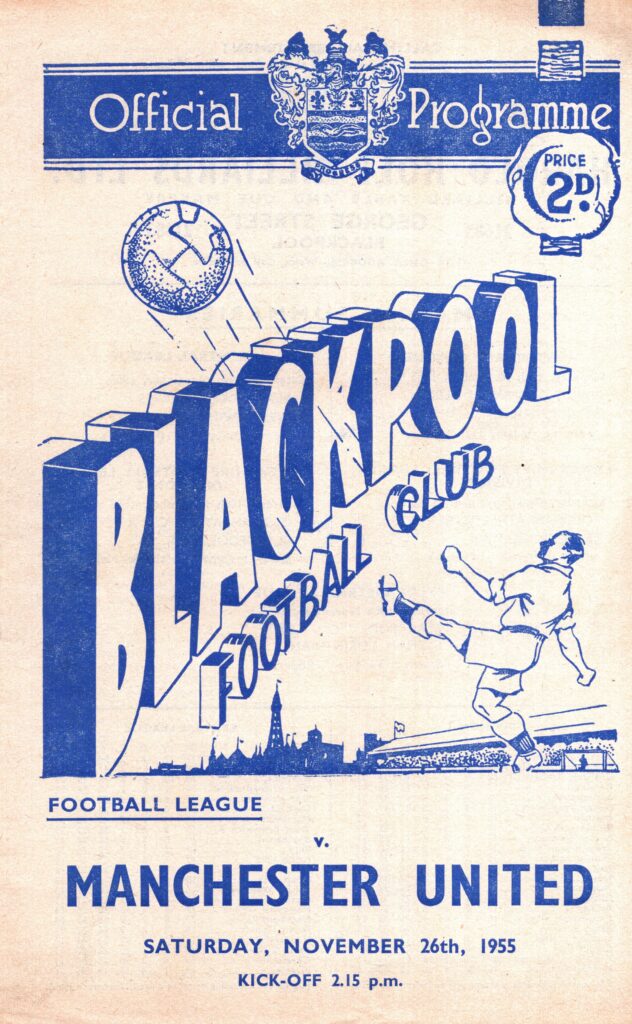 26th November 1955 Blackpool v Manchester United Division One Matchday 19 1955-1956