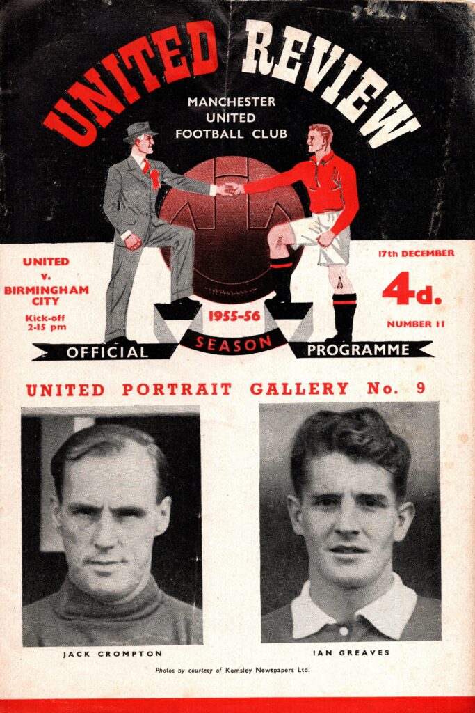 17th December 1955 Manchester United v Birmingham City Division One Matchday 22 1955-1956