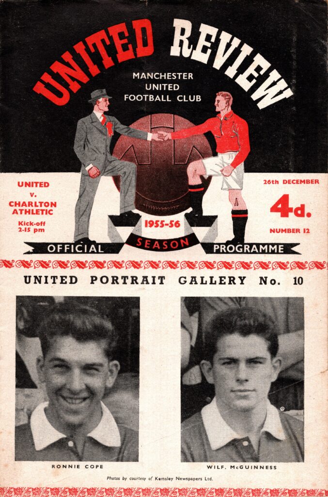 26th December 1955 Manchester United v Charlton Athletic Division One Matchday 24 1955-1956