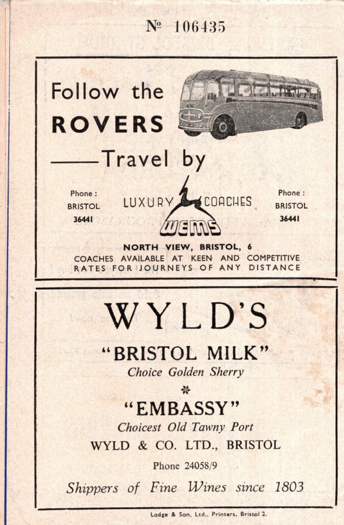 7th January 1956 Bristol Rovers v Manchester United FA Cup 3rd Round 1955-1956 - Image 2