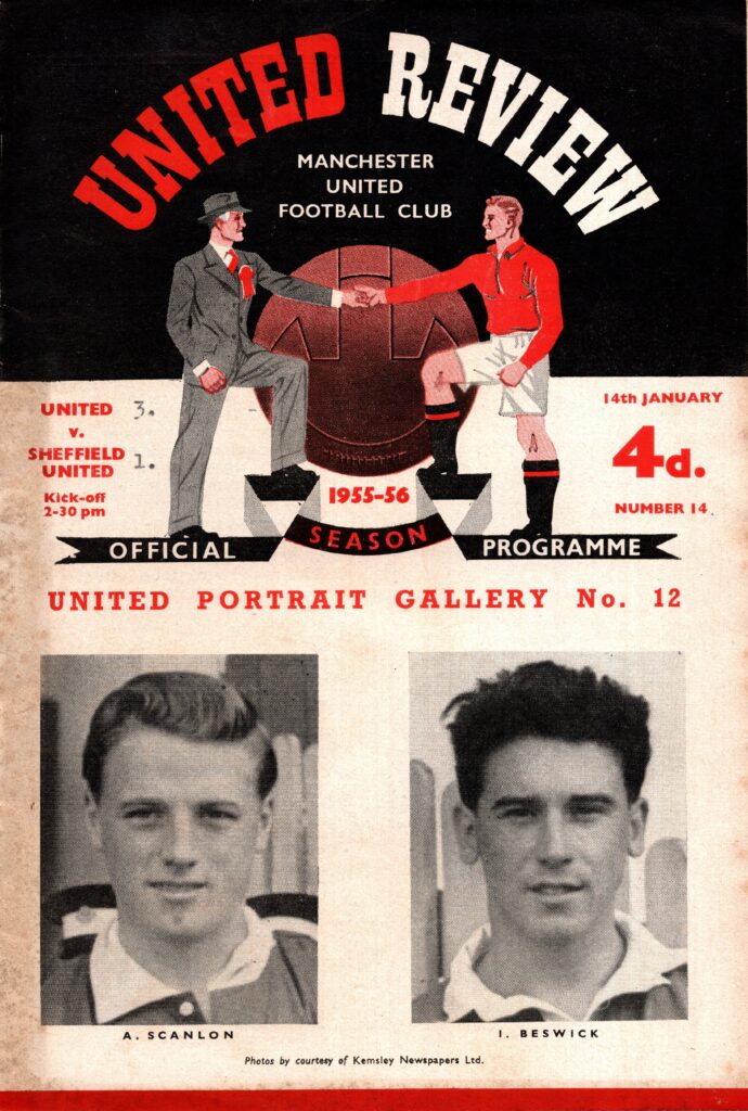 14th January 1956 Manchester United v Sheffield United Division One Matchday 27 1955-1956