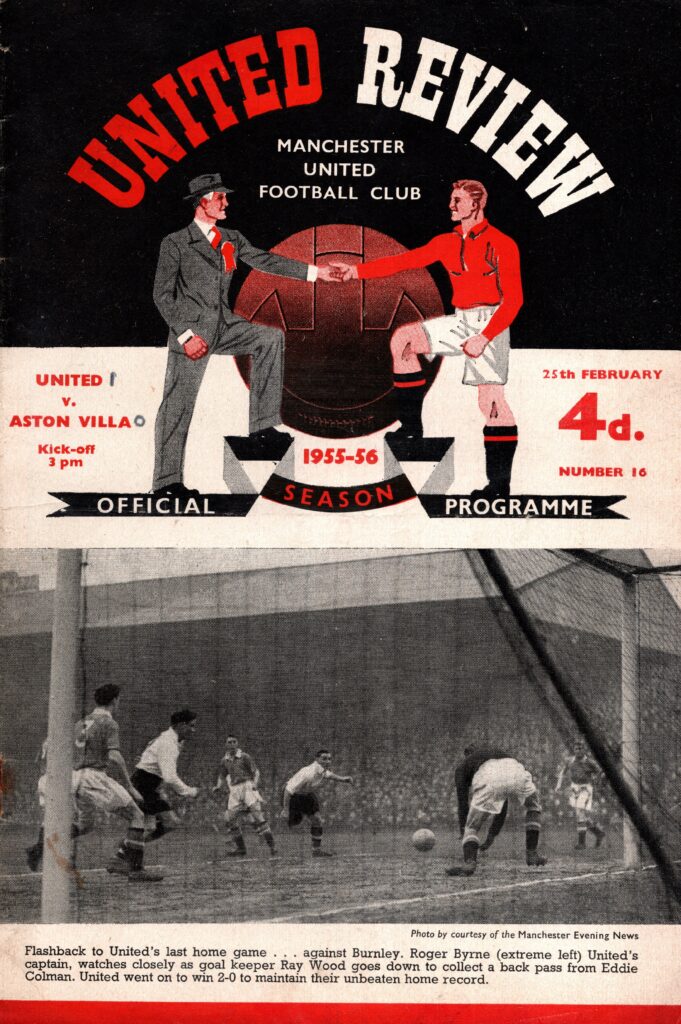 25th February 1956 Manchester United v Aston Villa Division One Matchday 32 1955-1956