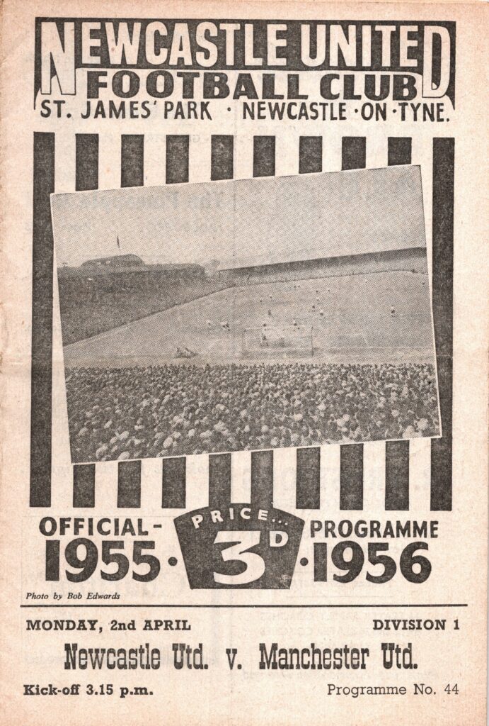 2nd April 1956 Newcastle United v Manchester United Division One Matchday 39 1955-1956