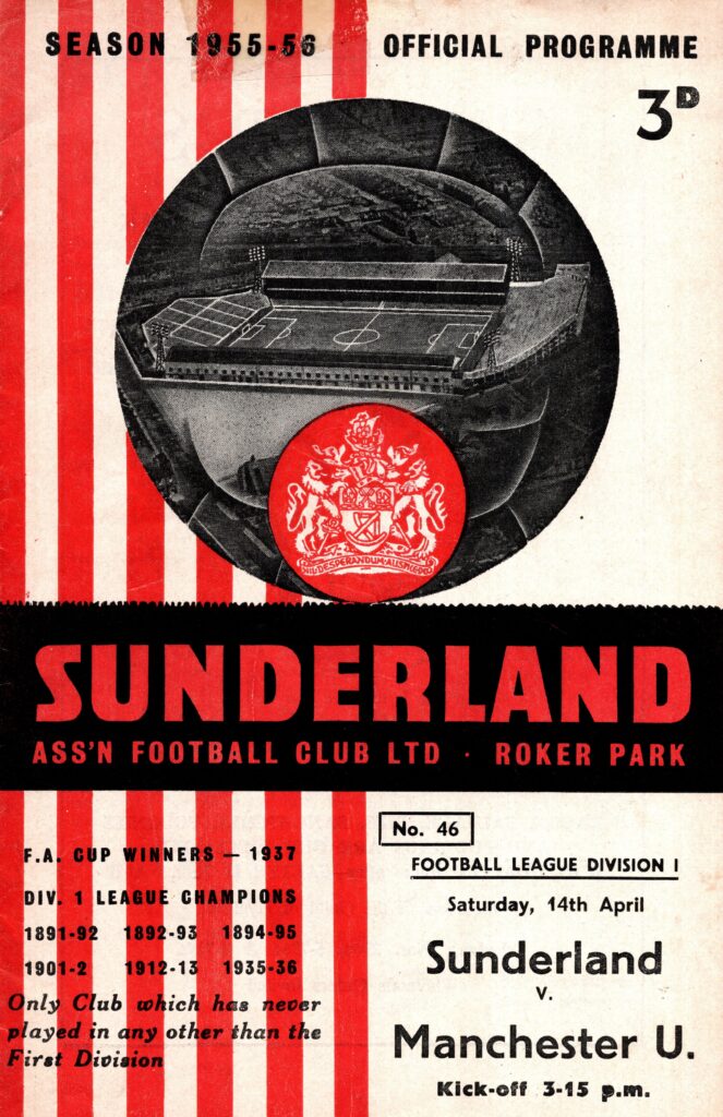 14th April 1956 Sunderland AFC v Manchester United Division One Matchday 41 1955-1956