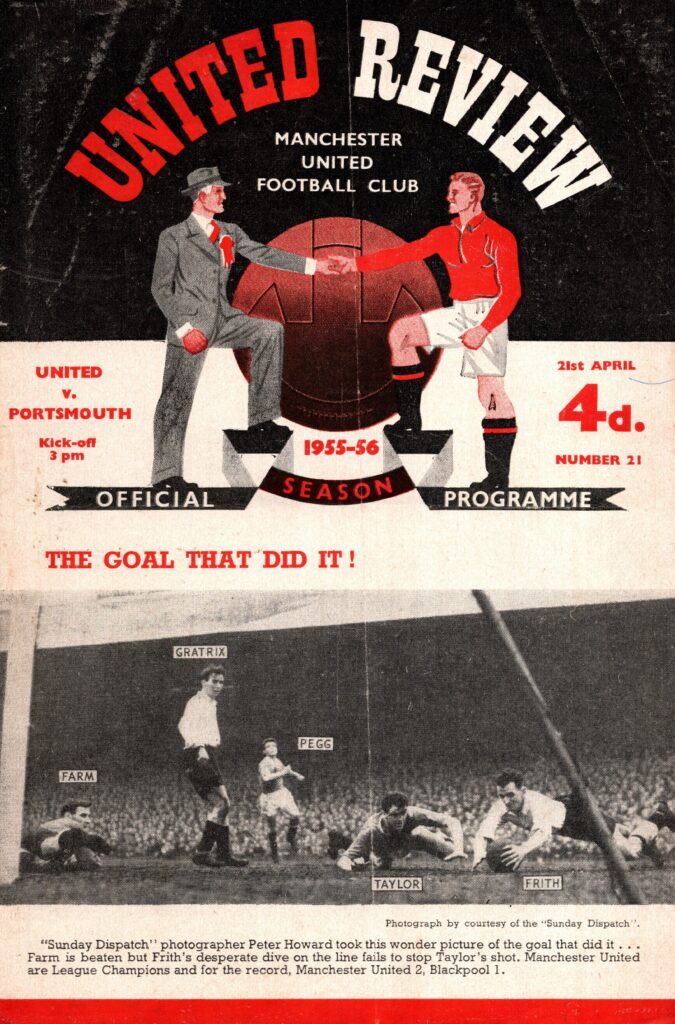 21st April 1956 Manchester United v Portsmouth Division One Matchday 42 1955-1956