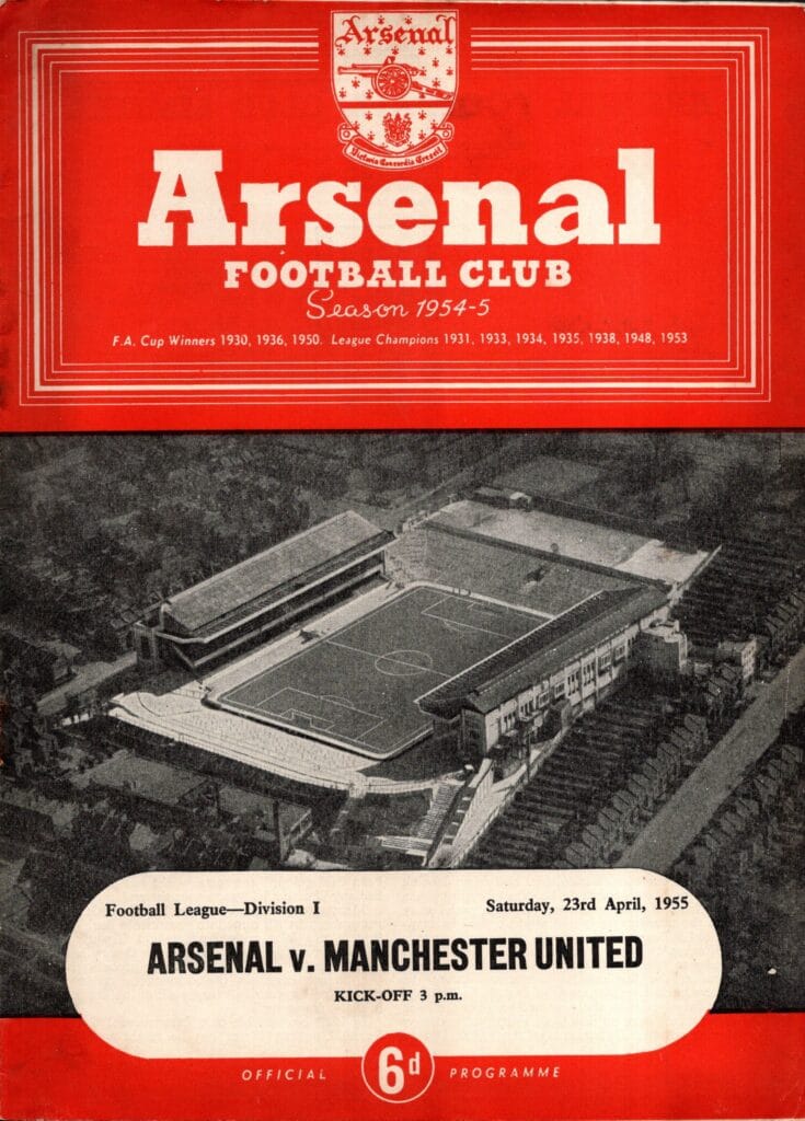 23rd April 1955 Arsenal v Manchester United Division One Matchday 40 1954-1955
