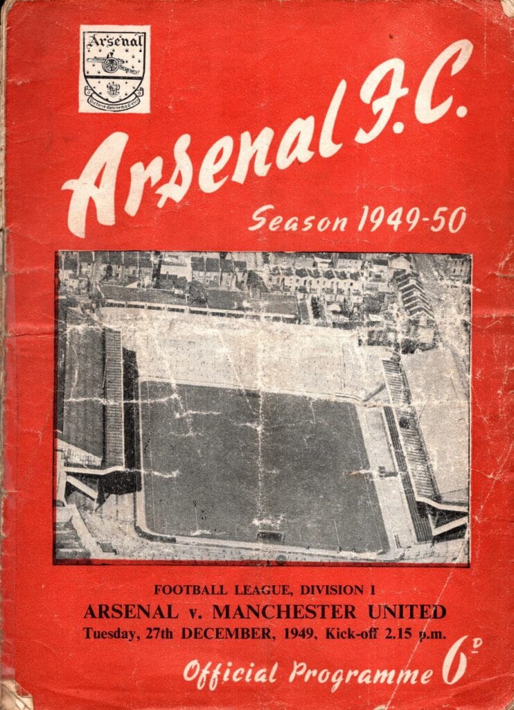 27th December 1949 Arsenal v Manchester United Division One Matchday 24 1949-1950