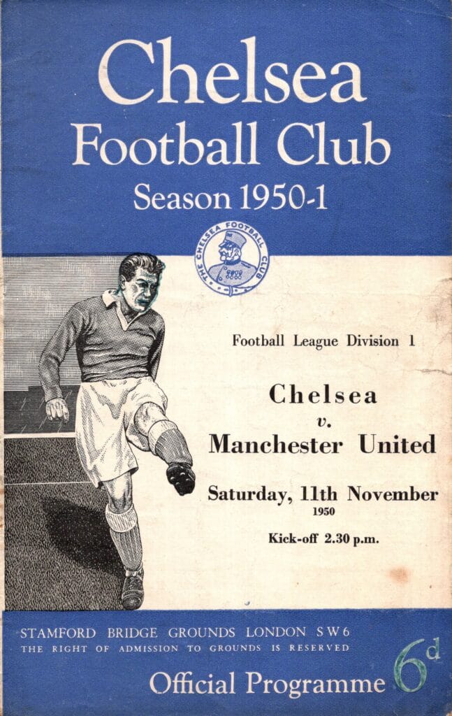 11th November 1950 Chelsea v Manchester United Division One Matchday 17 1950-1951