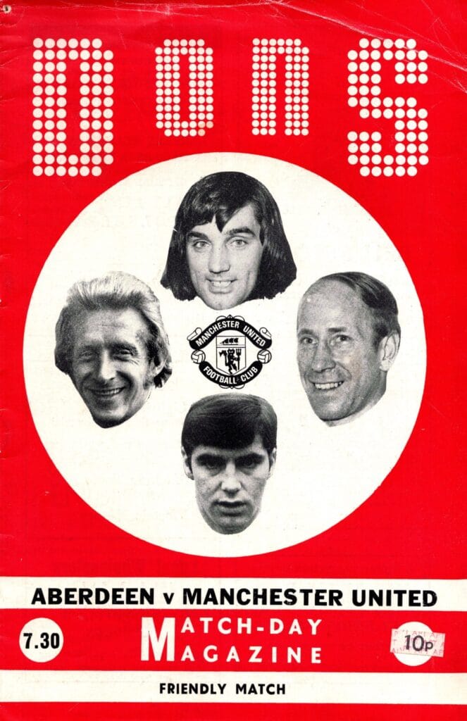 23rd October 1972 Aberdeen v Manchester United Friendly Challenge Match 1972-1973