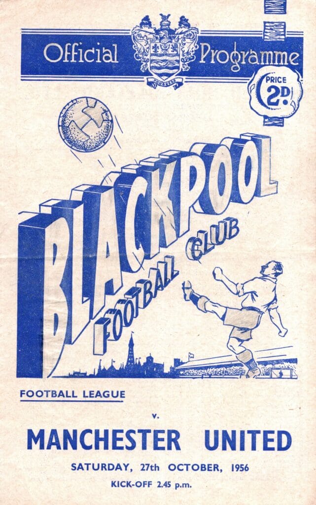 27th October 1956 Blackpool v Manchester United Division One Matchday 14 1956-1957