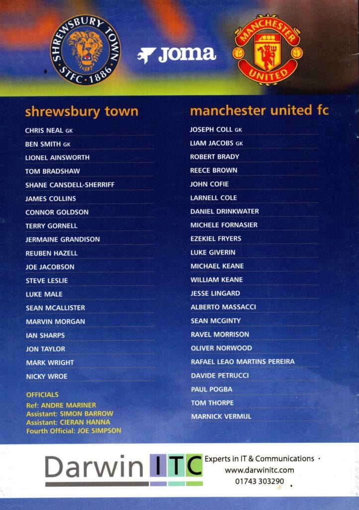 17th July 2011 Shrewsbury Town v Manchester United Friendly Pre-Season 2011-2012 - Image 2