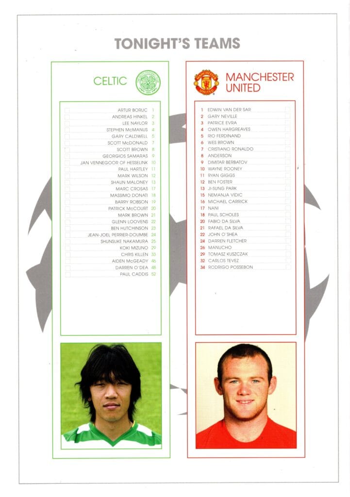 5th November 2008 Celtic v Manchester United Champions League Group E 2008-2009 - Image 2