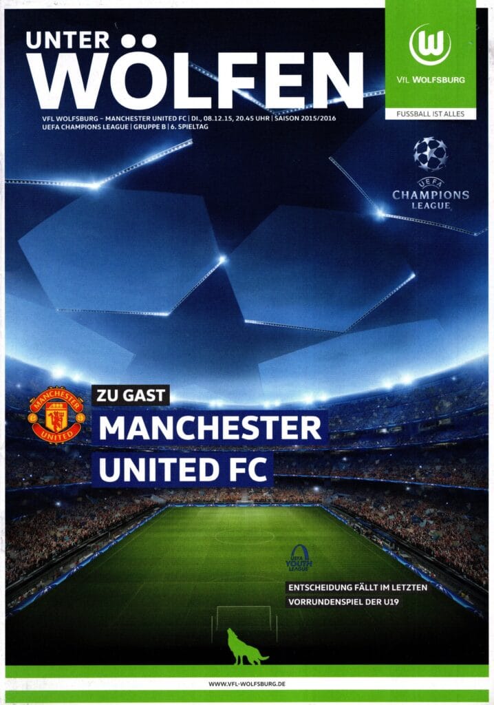 8th December 2015 Wolfsburg v Manchester United Champions League Group B - Matchday 06 2015-2016