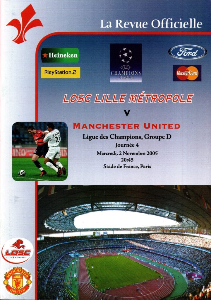 2nd November 2005 Lille v Manchester United Champions League Group D - Matchday 04 2005-2006