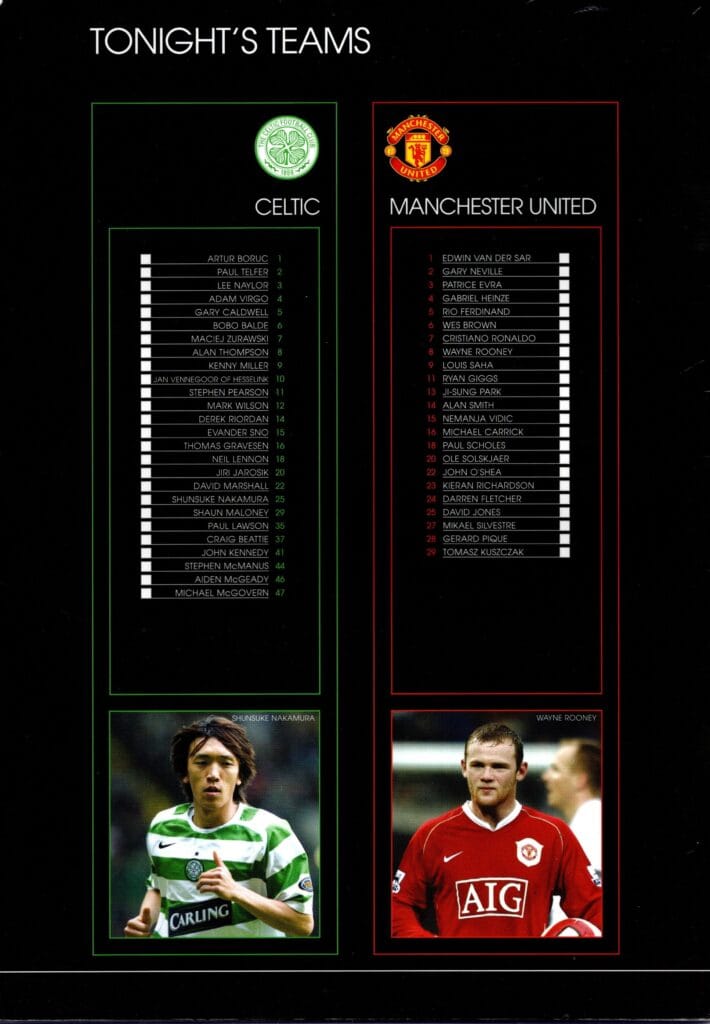21st November 2006 Celtic v Manchester United Champions League Group F - Matchday 05 2006-2007 - Image 2