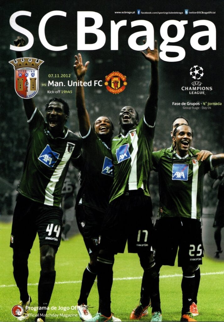 7th November 2012 SC Braga v Manchester United Champions League Group H - Matchday 04 2012-2013